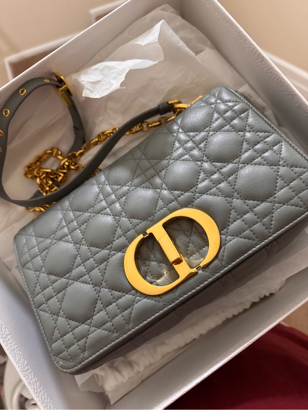 FIRM PRICE Dior Caro Medium - Stone Grey - Picture 2 of 10